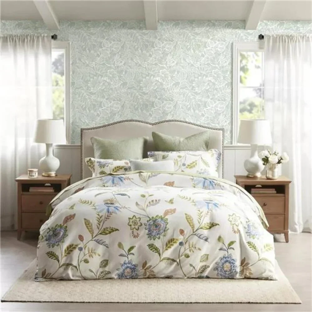 Tropical Leaf Peel Stick Wallpaper Green White Floral Removable Wall Decor